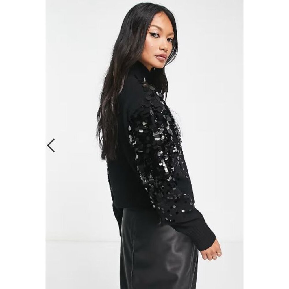 Los Angeles Atelier & Other Stories Wool Blend Sequin Turtleneck Sweater Large - Picture 6 of 13